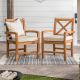 Walker Edison - Hunter Acacia Wood Patio Chairs, Set of 2 - Brown