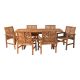Walker Edison - 7-Piece Windsor Acacia Wood Extendable Patio Dining Set - Brown