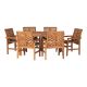 Walker Edison - 7-Piece Windsor Acacia Wood Patio Dining Set - Brown