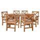 Walker Edison - 7-Piece Hunter Acacia Wood Patio Dining Set - Brown