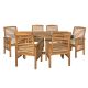Walker Edison - 7 pc. Cypress Acacia Wood Patio Dining Set - Brown