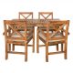 Walker Edison - 5-Piece Hunter Extendable Acacia Wood Patio Dining Set - Brown