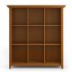 Simpli Home - Acadian Solid Wood 48 inch x 44 inch Rustic 9 Cube Bookcase and Storage Unit - Light Golden Brown