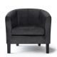 Simpli Home Austin 30 inch Wide Contemporary Tub Chair in Faux Leather - Distressed Black