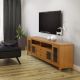Simpli Home - Cosmopolitan SOLID WOOD 72 in. Wide Contemporary TV Media Stand in Light Golden Brown For TVs up to 80 inches - Light Golden Brown