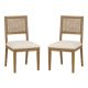 OSP Home Furnishings - Alaina Cane Back Dining Chair 2-PK - Linen