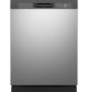 GE - Front Control Dishwasher w/ 60dBA - Stainless steel