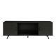 Walker Edison - 70in. Modern Glass Shelf TV Stand for TVs up to 80in. - Graphite