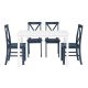 Walker Edison - Modern Farmhouse Solid Wood 5 Piece Dining Set - White/Navy