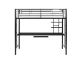 Walker Edison Premium Metal Full Size Loft Bed w/ Wood Workstation - Black