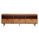 Walker Edison - Mid Century Modern 3 Drawer Solid Wood Console for TVs up to 80