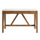 Walker Edison - 46in. A Frame Modern Wood Computer Desk w/ Drawer - Natural Walnut/White Marble
