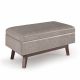 Simpli Home - Owen Small Rectangular Storage Ottoman - Distressed Grey Taupe
