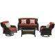 Hanover - Strathmere 4-Piece Lounge Set - Brown/Red