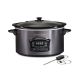 Hamilton Beach - Programmable Defrost 6-Quart Slow Cooker with Temperature Probe - Stainless Steel