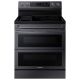 Samsung - 6.3 cu. ft. Smart Freestanding Electric Range w/ Flex Duoâ„¢, No-Preheat Air Fry & Griddle - Fingerprint Resistant Black Stainless Steel