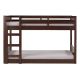 Walker Edison Contemporary Twin over Twin Stackable Solid Wood Bunk Bed - Walnut