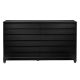 Walker Edison - 60in. Contemporary 6 Grooved Drawer Wood Dresser - Black