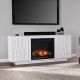 SEI Delgrave Electric Media Fireplace w/ Storage - White finish