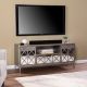 SEI - Downley Storage TV/Media Stand - Silver finish with mirror