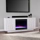 SEI Delgrave Color Changing Fireplace w/ Media Storage - White finish