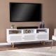 SEI - Mursley Media Cabinet with Storage - White and gold finish