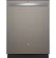 GE - Top Control Built In Dishwasher w/ Sanitize Cycle and Dry Boost, 52 dBA - Fingerprint Resistant Slate