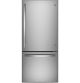 GE 21.0 Cu. Ft. Bottom-Freezer Refrigerator - Fingerprint Resistant - Stainless Steel