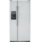 GE - 23.0 Cu. Ft. Side-by-Side Refrigerator w/ Thru-the-Door Ice and Water - Fingerprint Resistant Stainless Steel