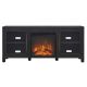 Camden&Wells - Foster TV Stand w/ Log Fireplace - Charcoal Gray