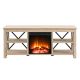 Camden&Wells Sawyer TV Stand w/ Log Fireplace - White Oak