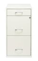 Hirsh - Metal 3-Drawer Organizer File Cabinet with Pencil Drawer - Pearl White