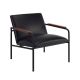Sauder - Boulevard Cafe Faux Leather Lounge Chair - Black