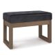 Simpli Home Milltown Footstool Small Ottoman Bench - Distressed Black