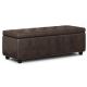 Simpli Home Hamilton Storage Ottoman - Distressed Brown