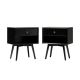 Walker Edison - Mid Century Open Cubby Nightstand set of 2 - Black