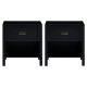 Walker Edison - 2-Piece Modern Solid Wood Nightstand Set - Black