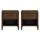 Walker Edison - 2-Piece Modern Solid Wood Nightstand Set - Walnut