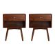 Walker Edison - Mid Century Open Cubby Nightstand set of 2 - Walnut