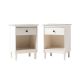 Walker Edison - Classic Wood 1 Drawer Nightstand (Set of 2) - White