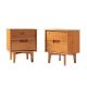 Walker Edison - Mid Century Solid Wood Nightstand (Set of 2) - Caramel
