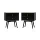 Walker Edison - Mid Century 2-Drawer Nightstand set of 2 - Black