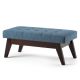 Simpli Home Draper Mid Century Tufted Ottoman Bench - Denim Blue