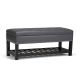 Simpli Home Lomond Storage Ottoman Bench - Stone Grey