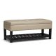 Simpli Home Lomond Storage Ottoman Bench - Satin Cream