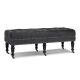 Simpli Home Henley Tufted Ottoman Bench - Distressed Black