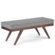 Simpli Home - Chanelle Mid Century Ottoman Bench - Pebble Grey