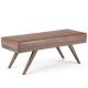 Simpli Home Chanelle Mid Century Ottoman Bench - Distressed Umber Brown
