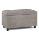 Simpli Home Cosmopolitan Storage Ottoman - Distressed Grey Taupe