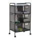 Mind Reader - Cart with Drawers, Laundry Organizer, Utility Cart, Bathroom, Kitchen, Metal Mesh, 16